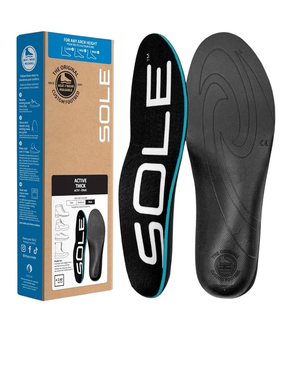 SOLE active thick with Met Pad, Size M6 W8, NWT